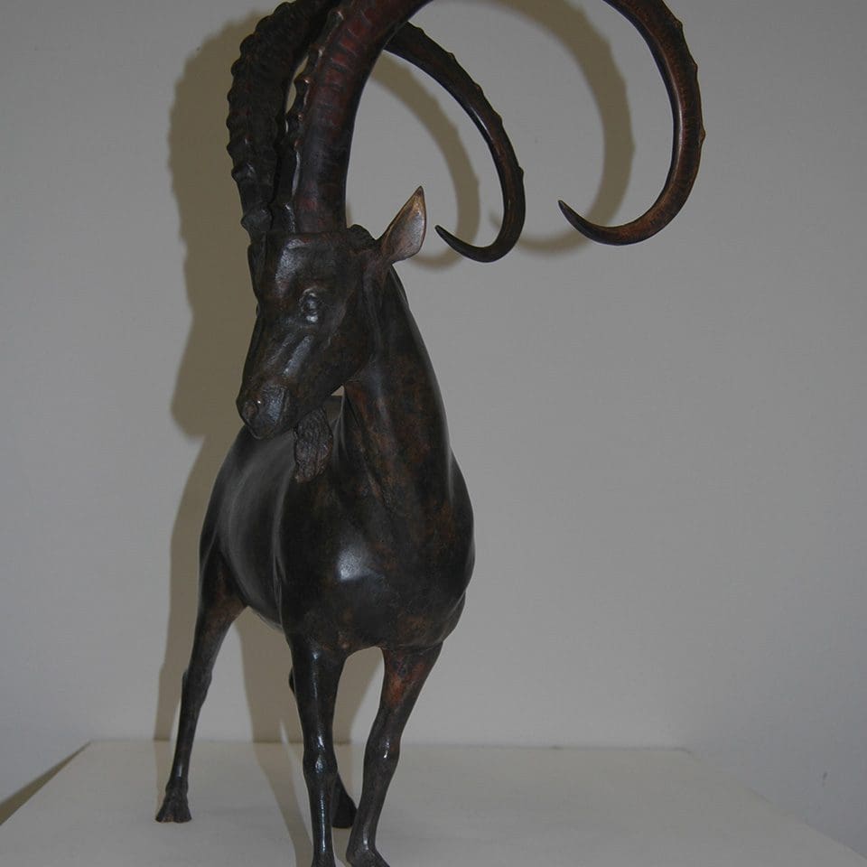 Nubian Ibex Bronze Sculpture – Hyper Realism