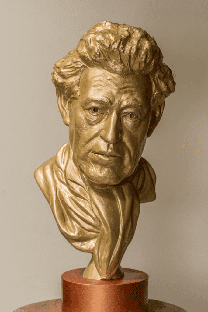 Portrait of Giacometti plaster cast by Michael C Keane Irish Sculptor 2023