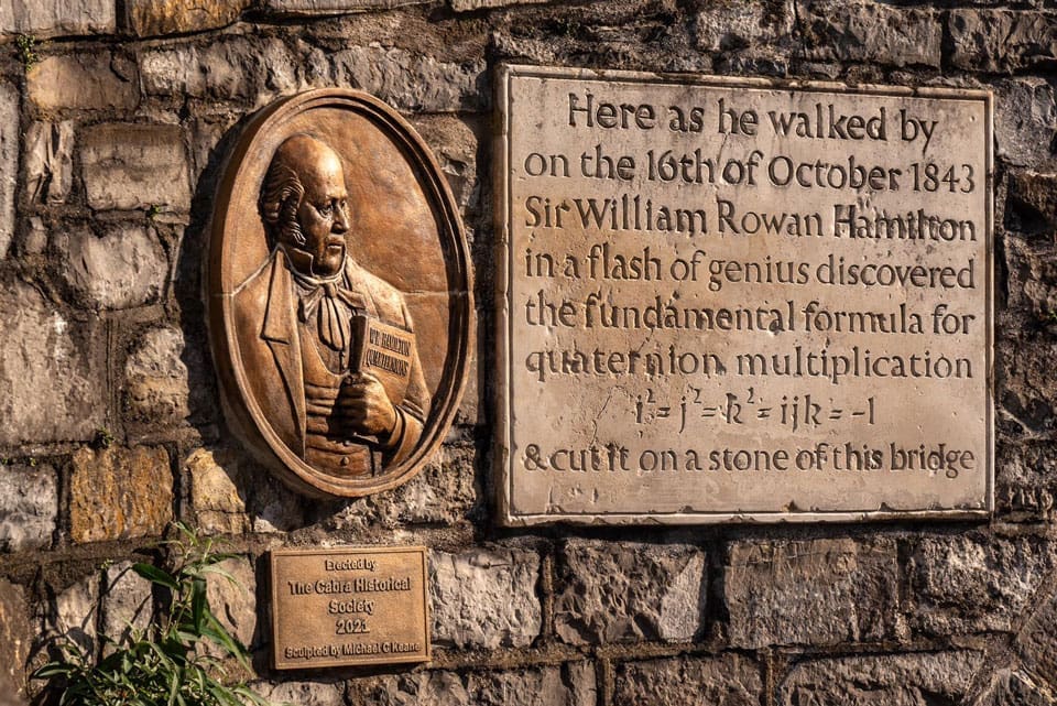 Sir William Rowen Hamilton plaque Dublin by Michael C Keane